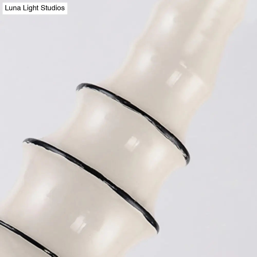 Tiffany Style Crackle Glass Ball Chandelier Pendant Light - White 3/5/8 Lights