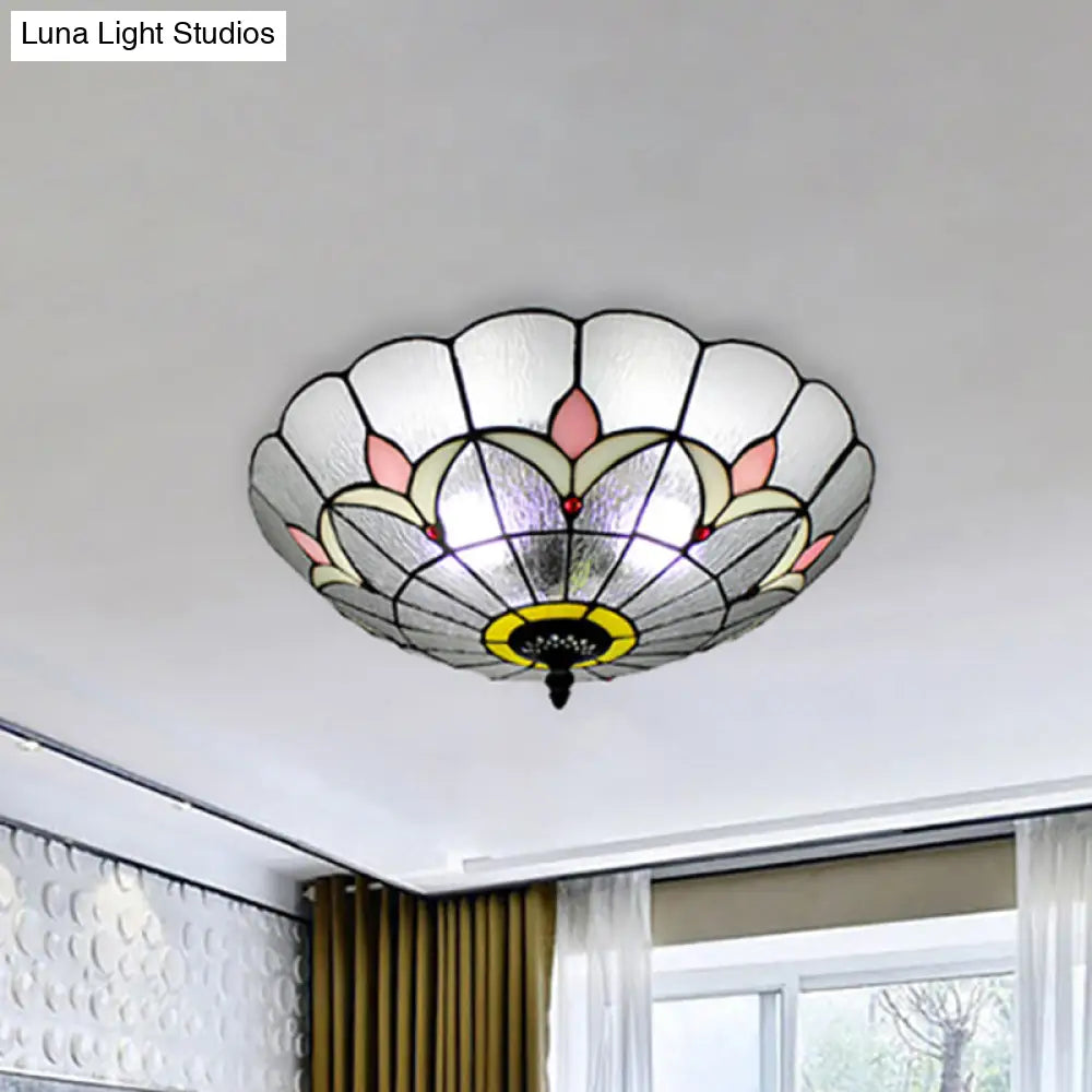 Tiffany Style Flower Glass Ceiling Light For Bedroom