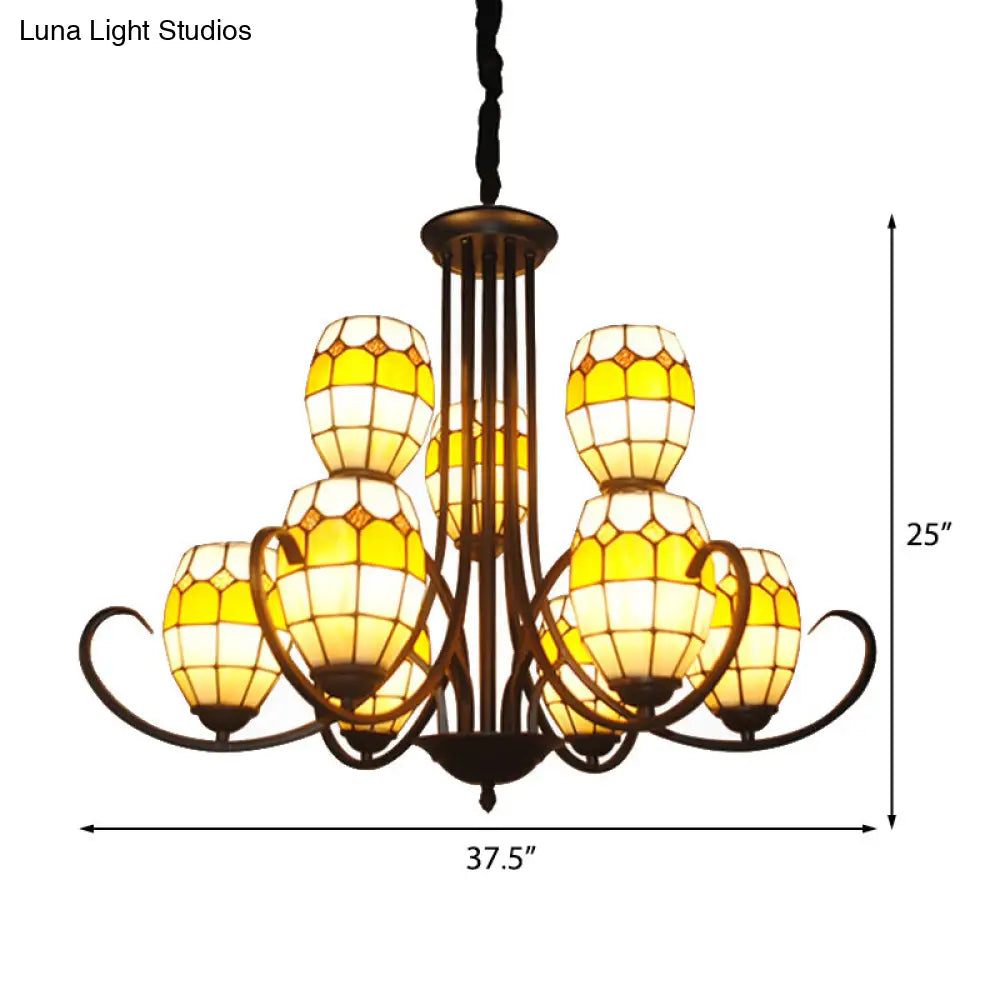 Tiffany Style Stained Glass Chandelier Pendant Light - Multi-Light Fixture For Living Room