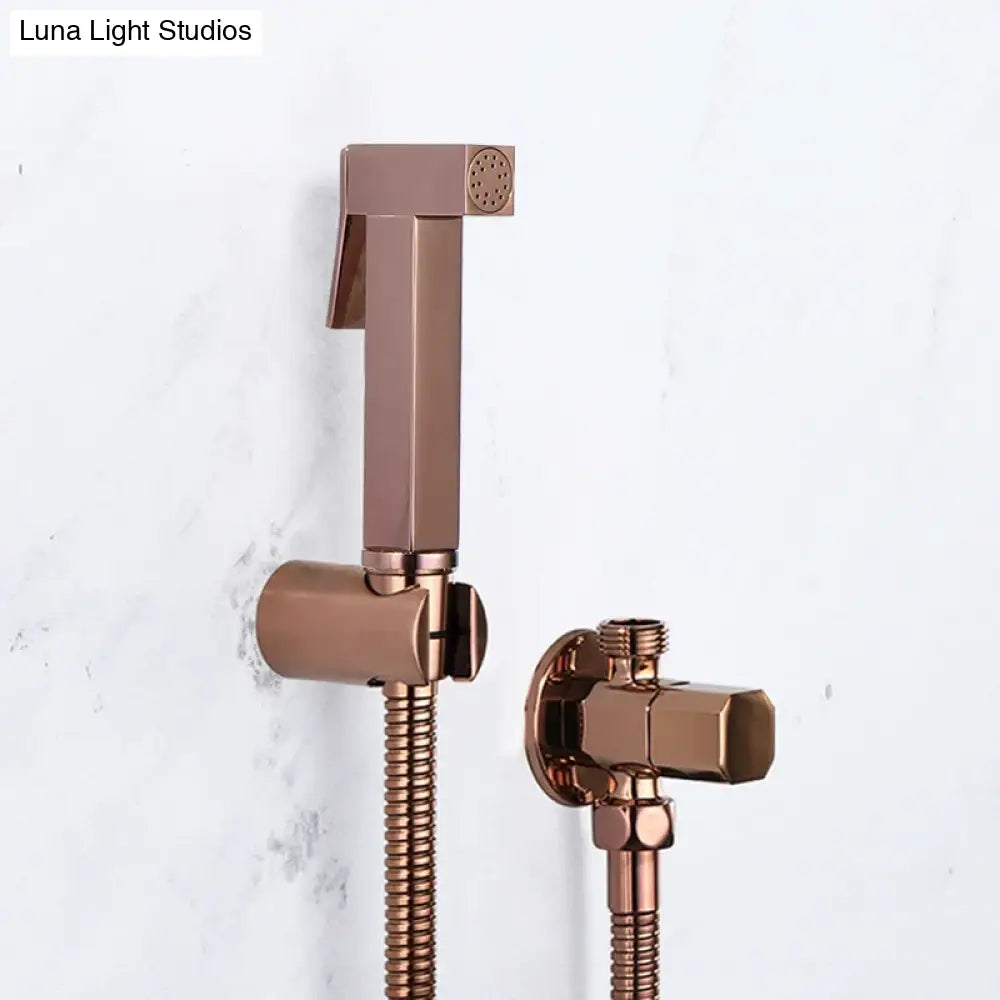 Toilet Bidet Faucet Bathroom Bidet Tap Rose Gold Brass Bath Shower Blow-fed Spray Gun Nozzle Bidet Faucet Single Cold