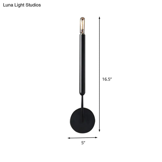 Traditional 1/2 Bulb Tube Wall Lamp Sconce In Black/Brass - Perfect For Dining Room Lighting