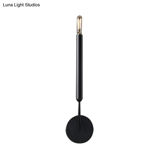 Traditional 1/2 Bulb Tube Wall Lamp Sconce In Black/Brass - Perfect For Dining Room Lighting