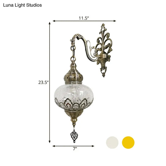 Traditional 5/7 Wide Metal Wall Sconce Light Fixture - White/Yellow Single-Bulb Mount
