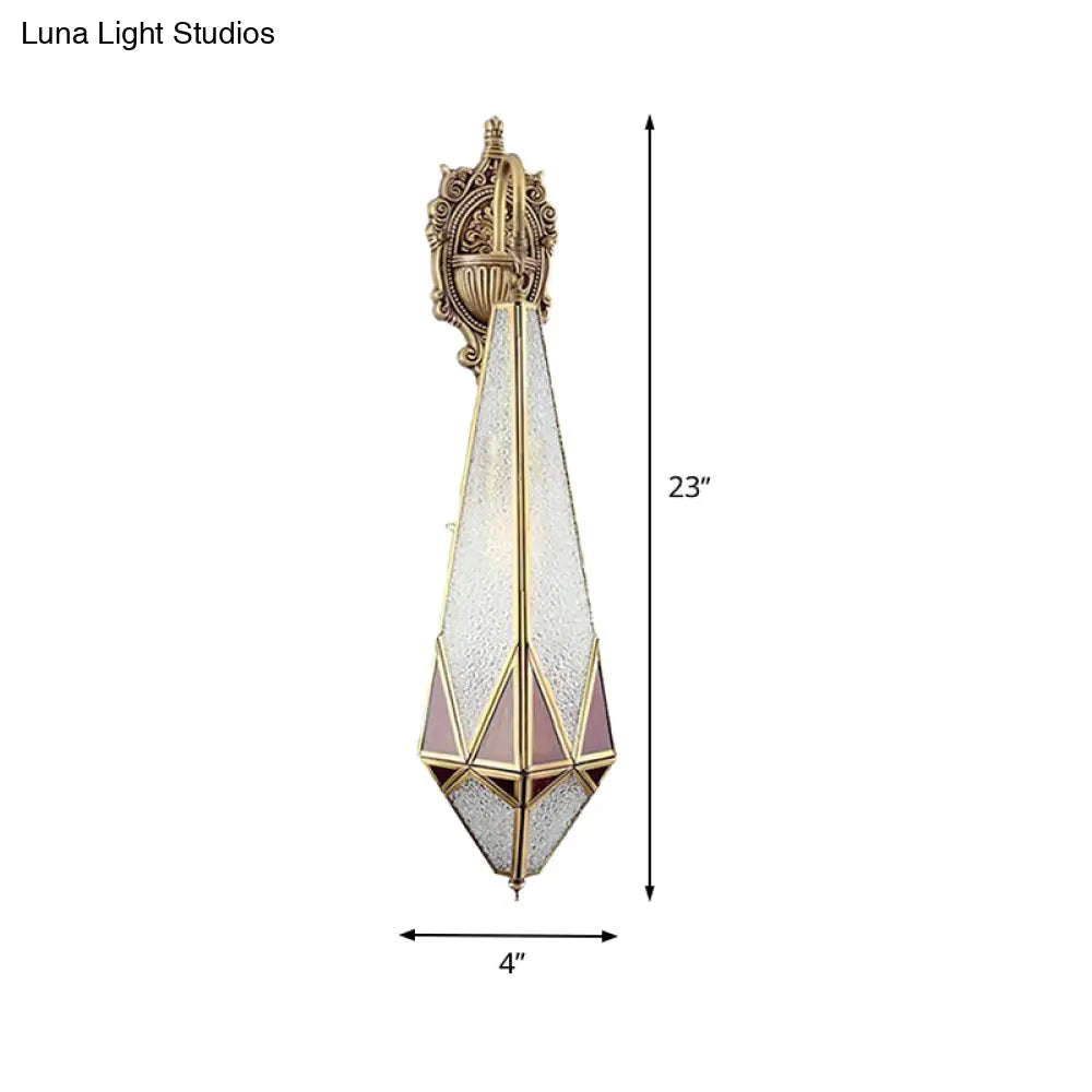 Traditional Arab Brass Diamond Corner Wall Mount Lamp