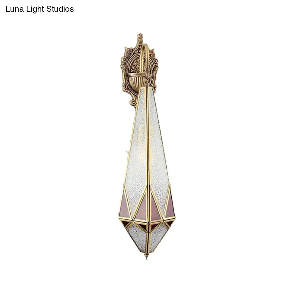 Traditional Arab Brass Diamond Corner Wall Mount Lamp