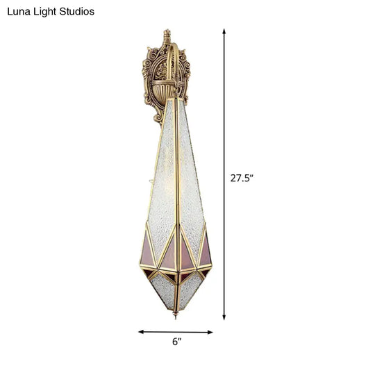 Traditional Arab Brass Diamond Corner Wall Mount Lamp