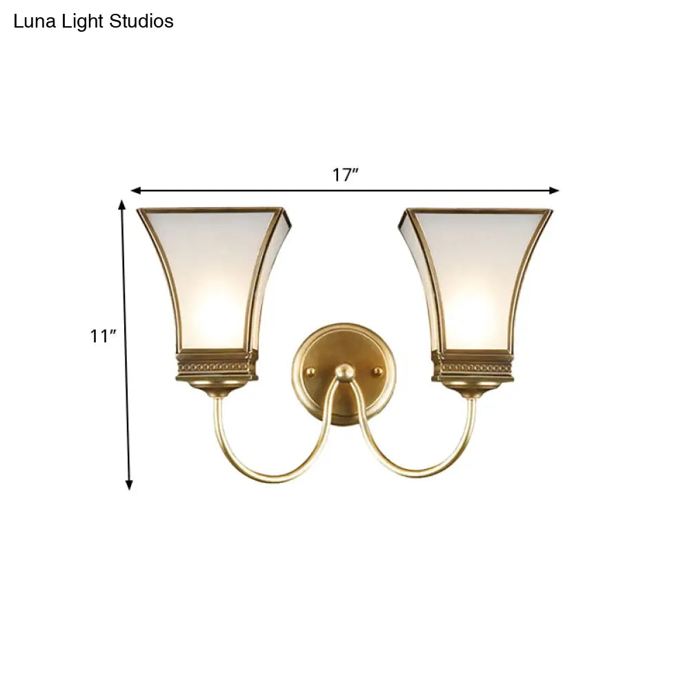 Traditional Bell Metal Wall Sconce With Brass Finish - Elegant Living Room Lighting Fixture