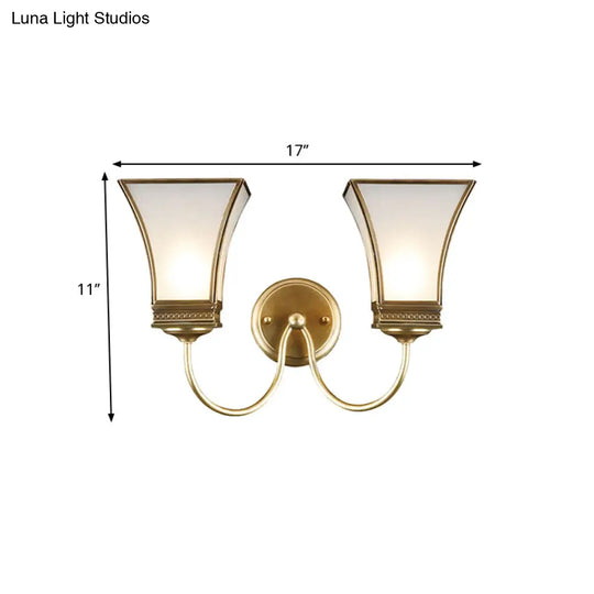 Traditional Bell Metal Wall Sconce With Brass Finish - Elegant Living Room Lighting Fixture