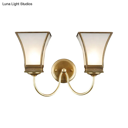 Traditional Bell Metal Wall Sconce With Brass Finish - Elegant Living Room Lighting Fixture