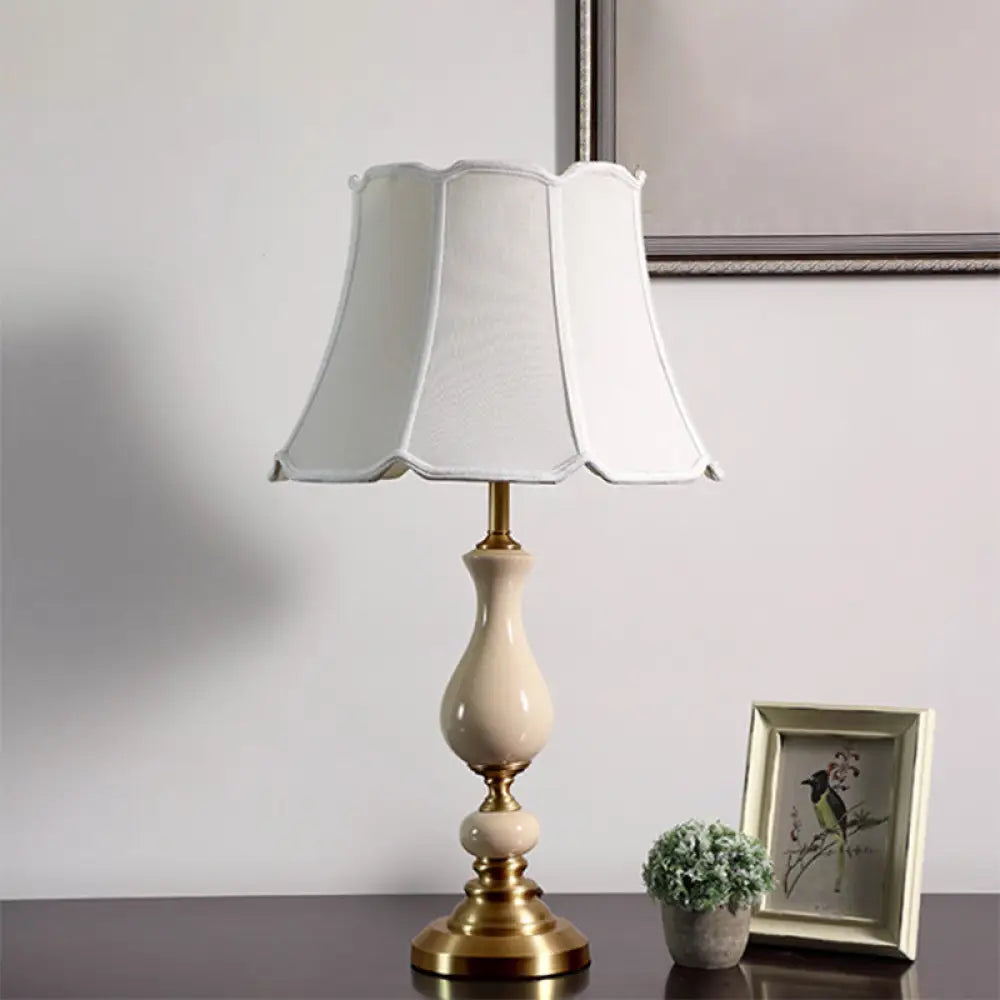 Traditional Bell Shaped Desk Lamp - 1-Light Nightstand Light For Bedside Gold