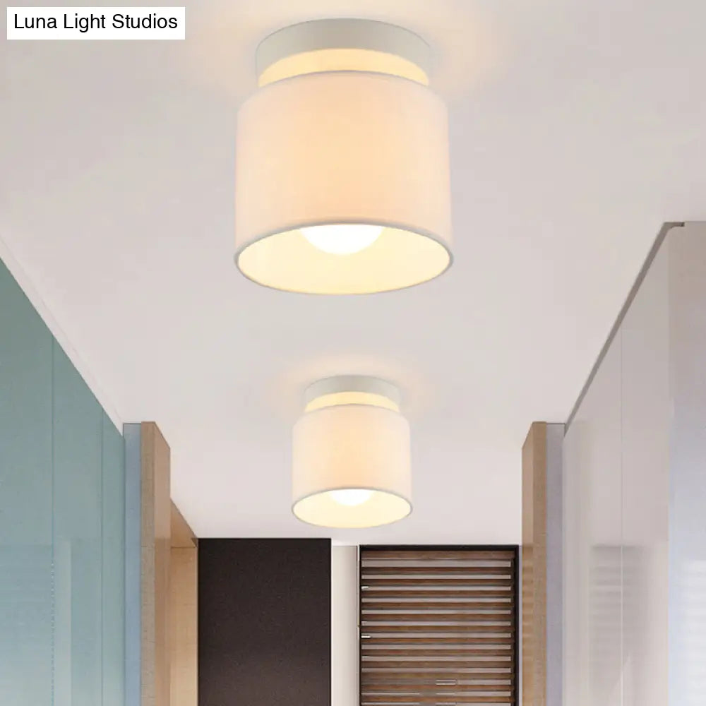 Traditional Black/White Flush Ceiling Mount Light Fixture For Corridor
