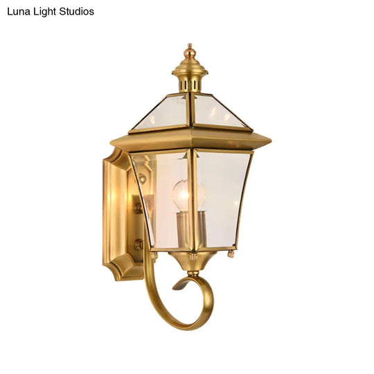 Traditional Brass Birdcage Wall Lamp With 1 Light For Balcony Mount 14/15 Height