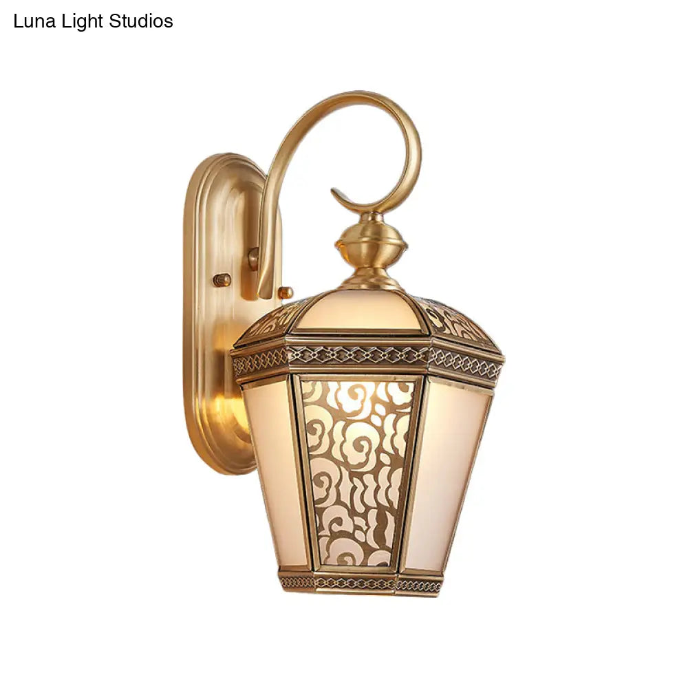 Traditional Brass Birdcage Wall Sconce With 1-Light For Foyer - 6/7.5 Wide