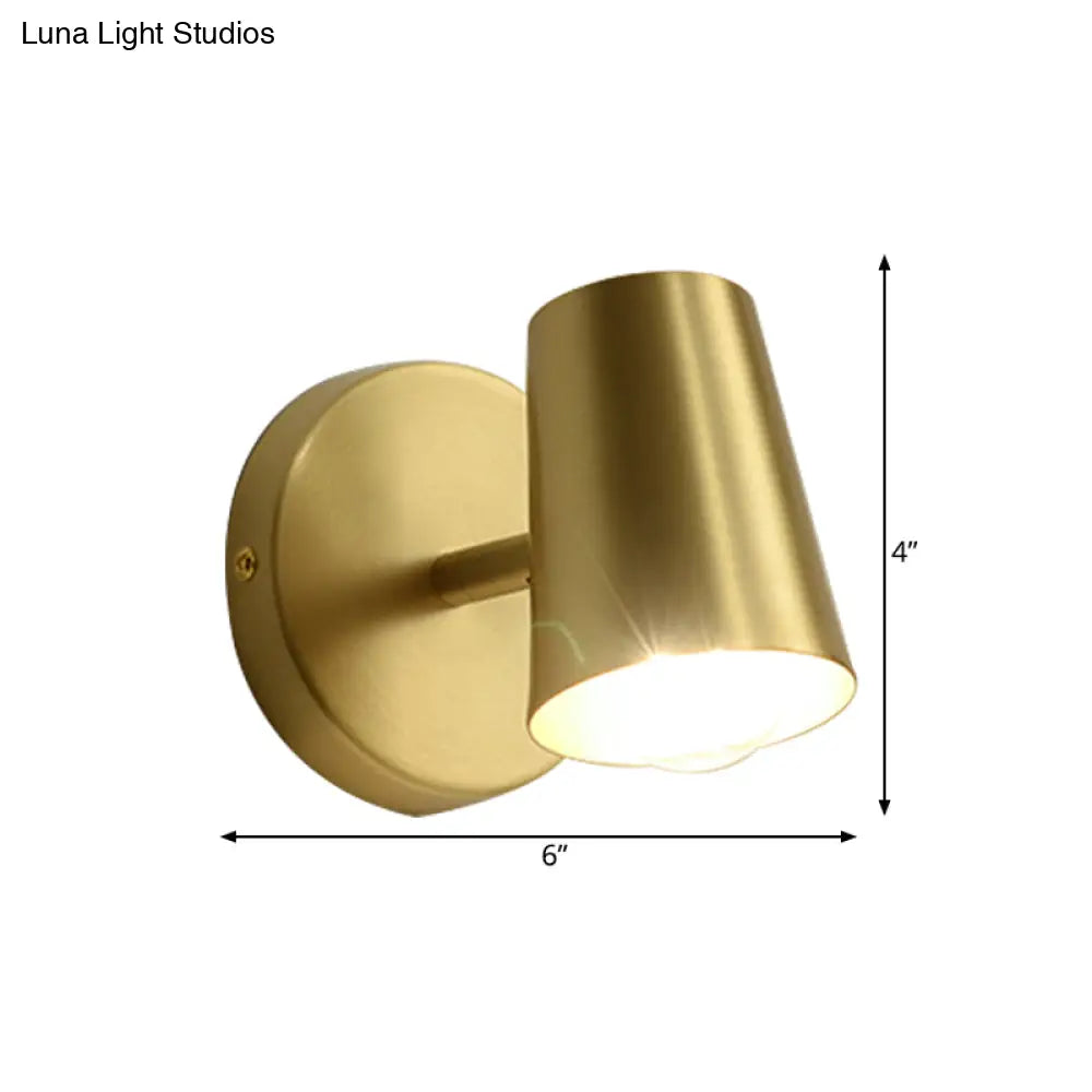 Traditional Brass Vanity Sconce For Bathroom - 1/2/3-Light Conical Wall Fixture