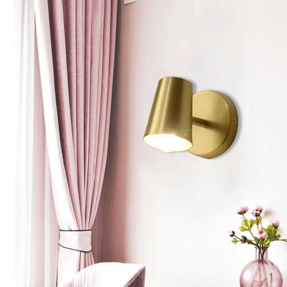 Traditional Brass Vanity Sconce For Bathroom - 1/2/3-Light Conical Wall Fixture 1 /