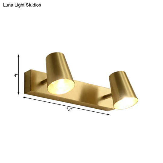 Traditional Brass Vanity Sconce For Bathroom - 1/2/3-Light Conical Wall Fixture