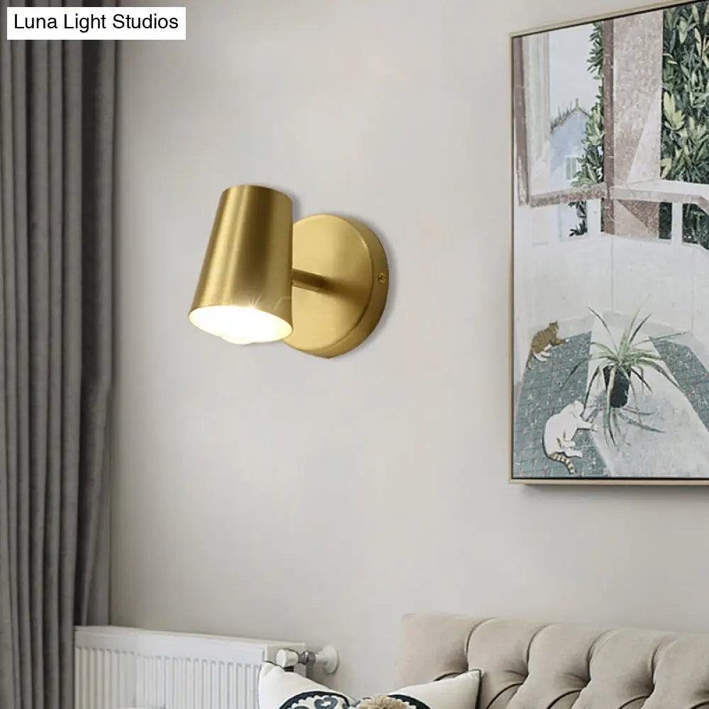 Traditional Brass Vanity Sconce For Bathroom - 1/2/3-Light Conical Wall Fixture