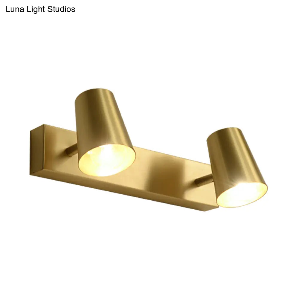 Traditional Brass Vanity Sconce For Bathroom - 1/2/3-Light Conical Wall Fixture