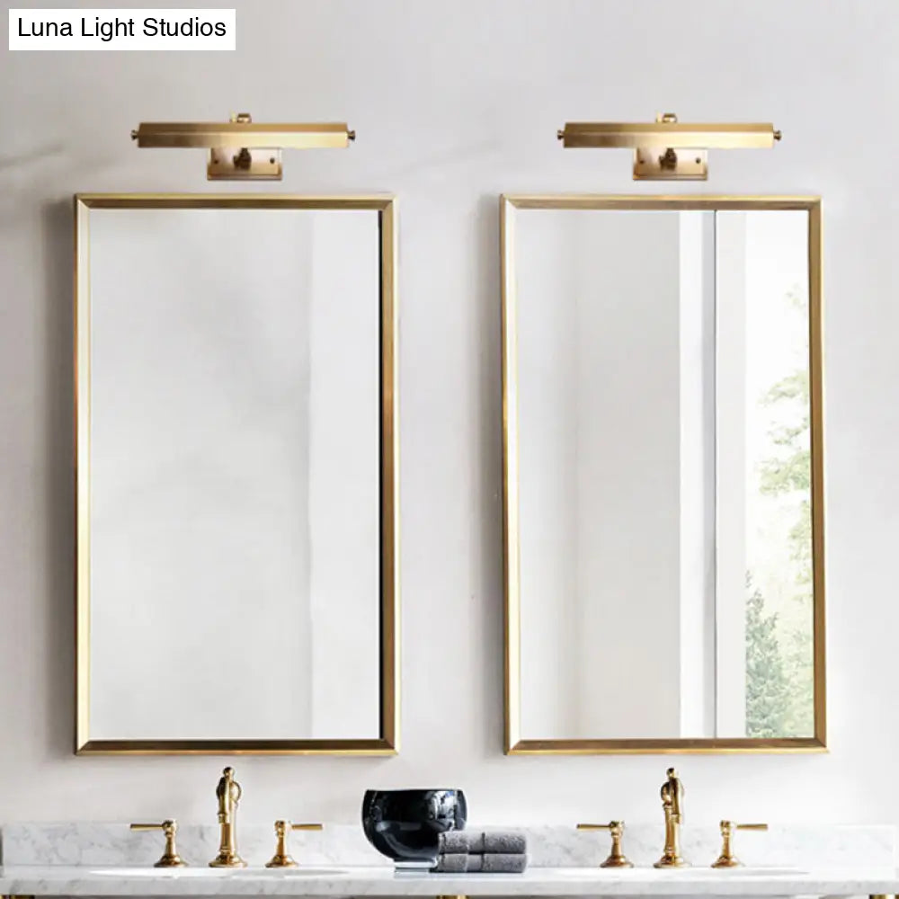 Traditional Brass Wall Sconce For Bathroom - Adjustable 2-Light Vanity Lamp