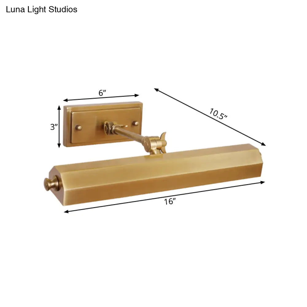 Traditional Brass Wall Sconce For Bathroom - Adjustable 2-Light Vanity Lamp