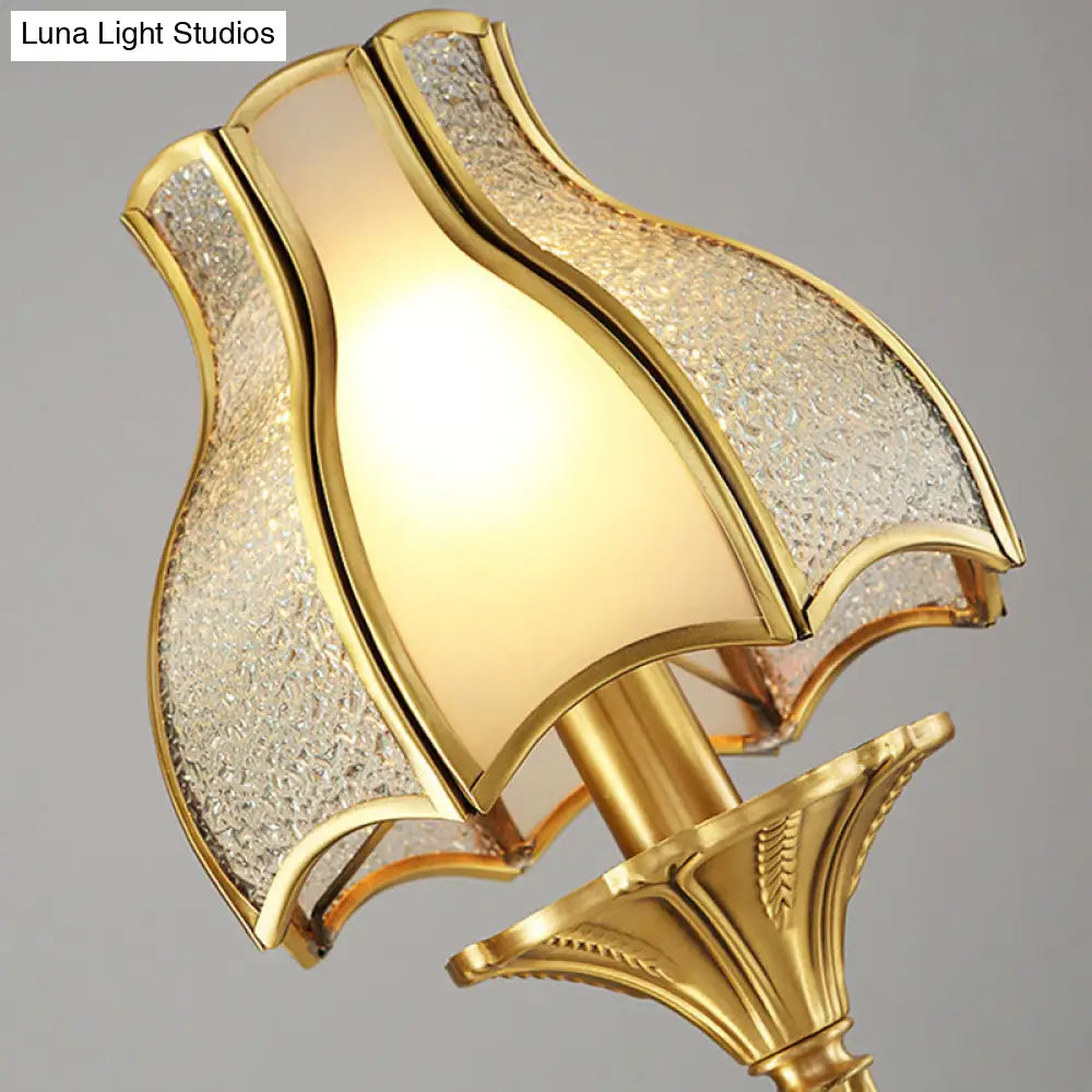 Traditional Brass Wall Sconce With Curving Design - 1/2 Light Fixture For Bedroom