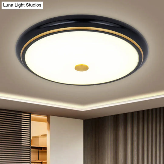 Traditional Circular Led Flush Mount Ceiling Light Fixture - 13’/16’/19.5’ Wide Black/Gold