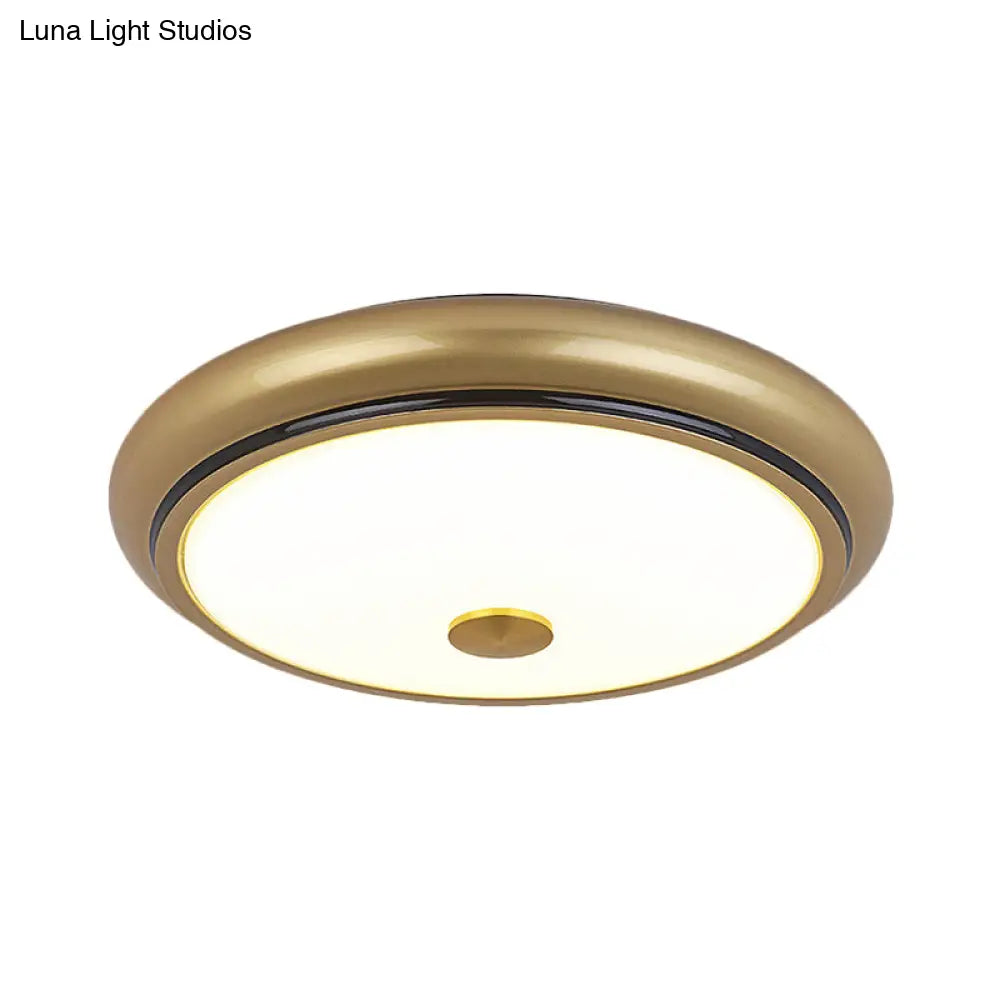 Traditional Circular Led Flush Mount Ceiling Light Fixture - 13’/16’/19.5’ Wide Black/Gold