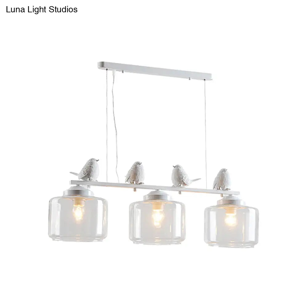 Traditional Clear Glass Pendant With 3 Lights - Ideal For Dining Room Or Kitchen Island Décor