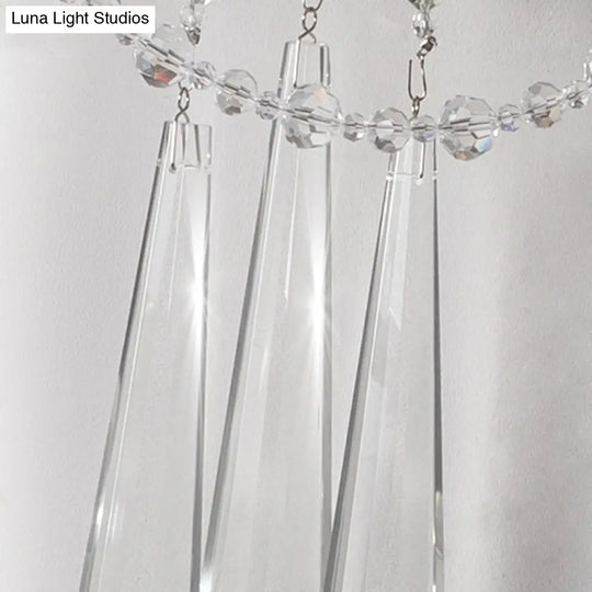 Traditional Crystal Bead Wall Mount Light Fixture - 2 Bulbs Curved Arm Design