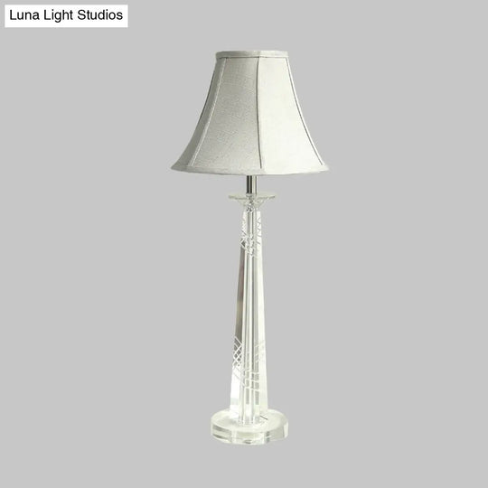 Traditional Crystal Bell Night Light In Gray Living Room Table Lamp