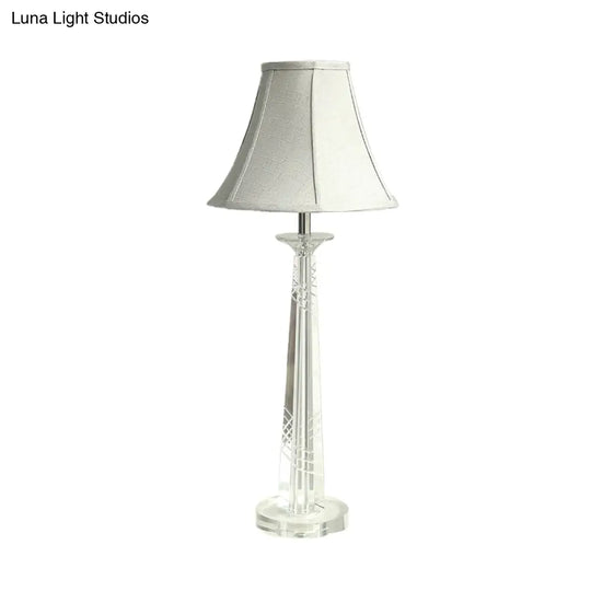 Traditional Crystal Bell Night Light In Gray Living Room Table Lamp