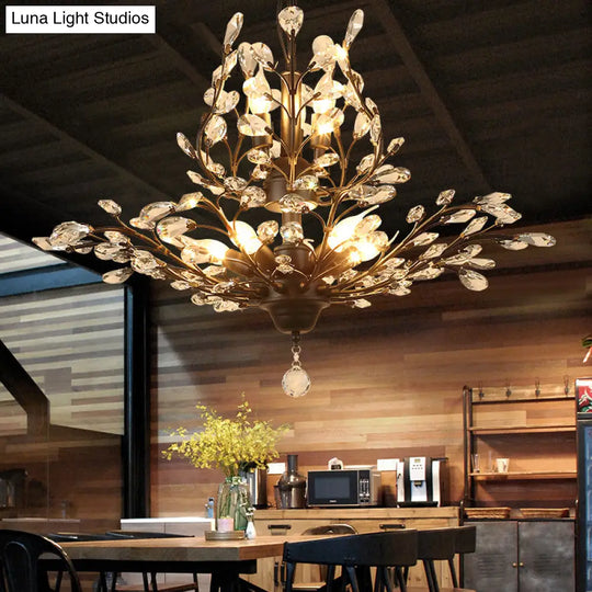 Traditional Crystal Branches Pendant Chandelier For Dining Room Ceiling Lighting