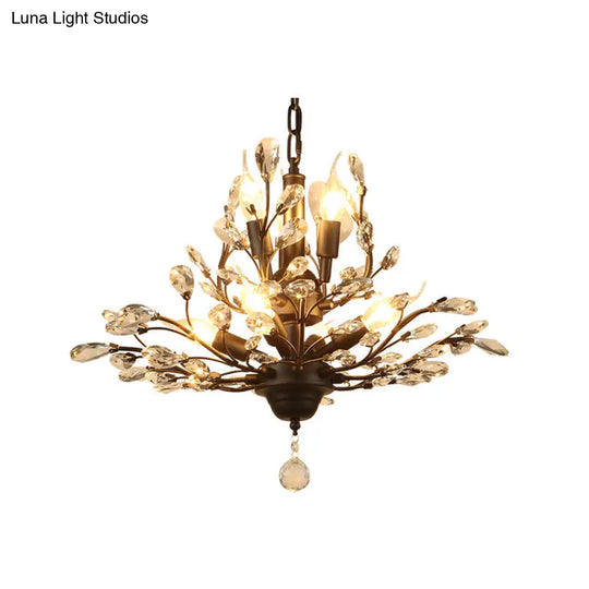 Traditional Crystal Branches Pendant Chandelier For Dining Room Ceiling Lighting