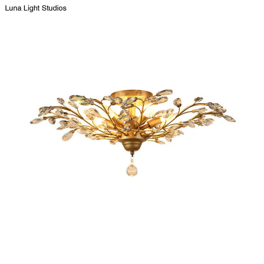 Traditional Crystal Branches Pendant Chandelier For Dining Room Ceiling Lighting