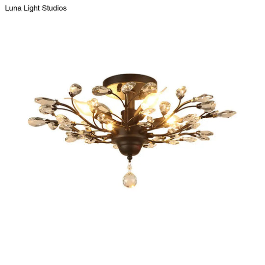 Traditional Crystal Branches Pendant Chandelier For Dining Room Ceiling Lighting