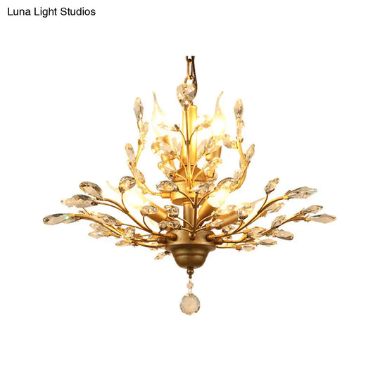 Traditional Crystal Branches Pendant Chandelier For Dining Room Ceiling Lighting