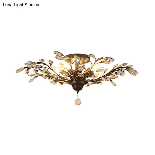 Traditional Crystal Branches Pendant Chandelier For Dining Room Ceiling Lighting