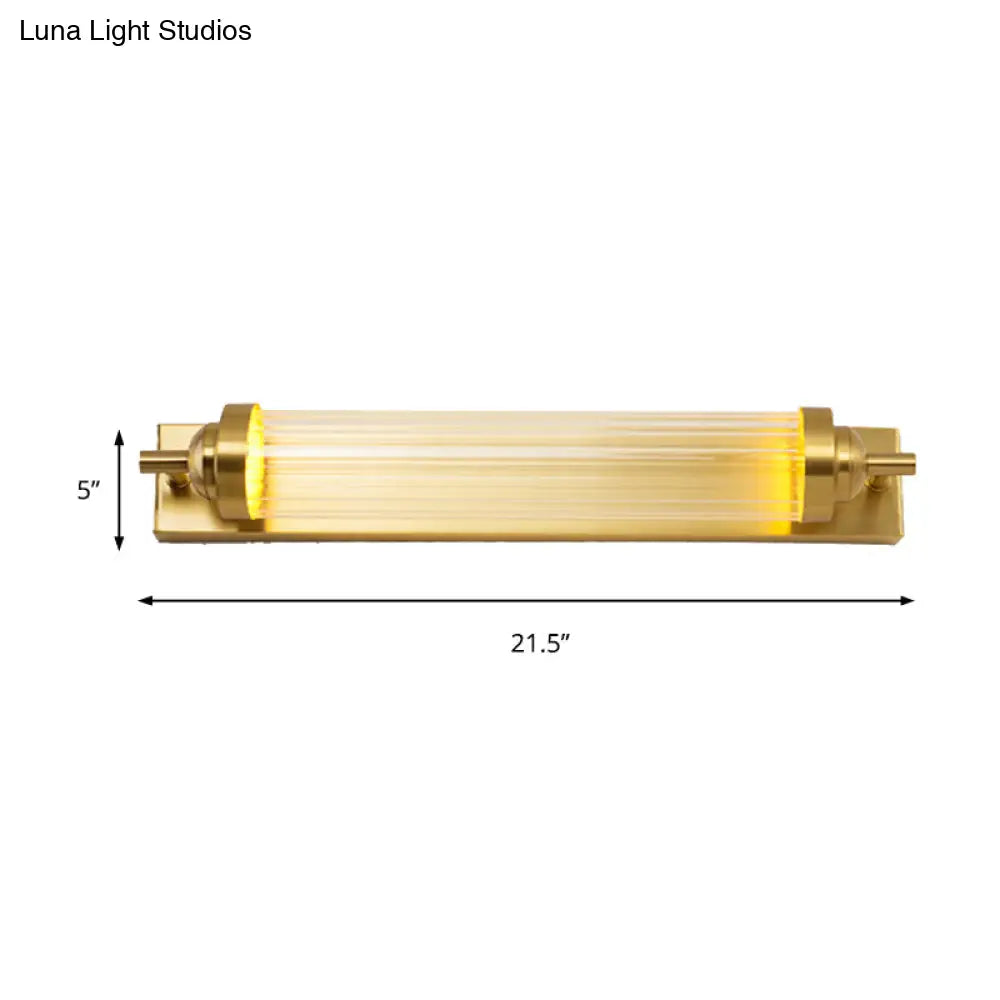 Traditional Crystal Brass Led Wall Lamp: 10/10.5/16-Inch Wide Round/Rectangle Sconce Light For