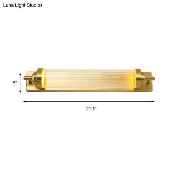 Traditional Crystal Brass Led Wall Lamp: 10/10.5/16-Inch Wide Round/Rectangle Sconce Light For