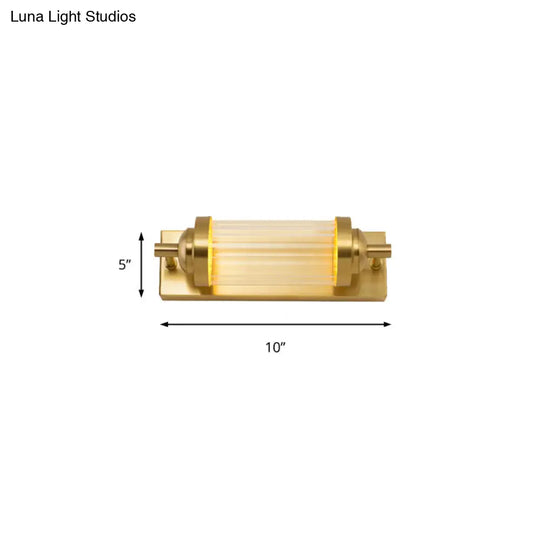 Traditional Crystal Brass Led Wall Lamp: 10/10.5/16-Inch Wide Round/Rectangle Sconce Light For