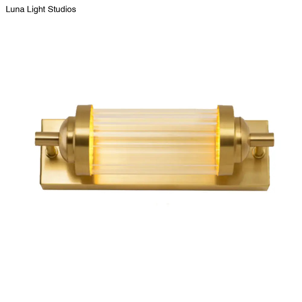 Traditional Crystal Brass Led Wall Lamp: 10/10.5/16-Inch Wide Round/Rectangle Sconce Light For