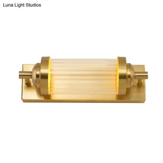 Traditional Crystal Brass Led Wall Lamp: 10/10.5/16-Inch Wide Round/Rectangle Sconce Light For