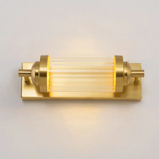 Traditional Crystal Brass Led Wall Lamp: 10/10.5/16-Inch Wide Round/Rectangle Sconce Light For