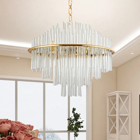 Traditional Crystal Chandelier Pendant Light - Elegant 4 Tiers Multiple Width & Options Gold