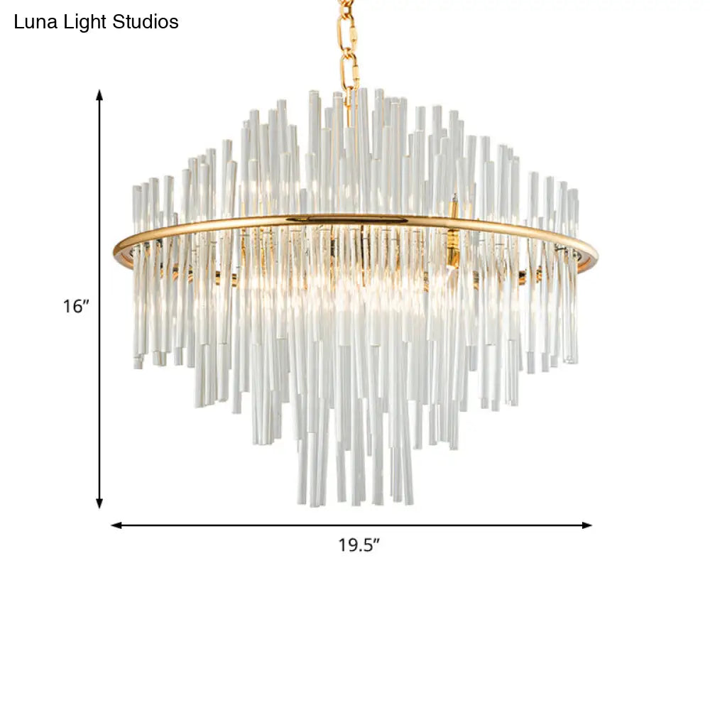 Traditional Crystal Chandelier Pendant Light - Elegant 4 Tiers Multiple Width & Options Gold