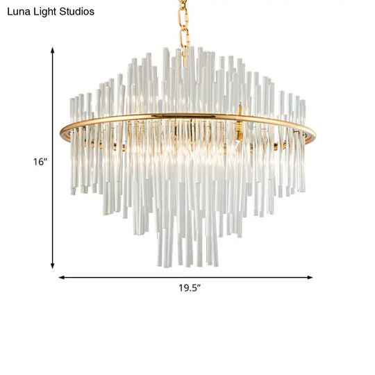 Traditional Crystal Chandelier Pendant Light - Elegant 4 Tiers Multiple Width & Options Gold