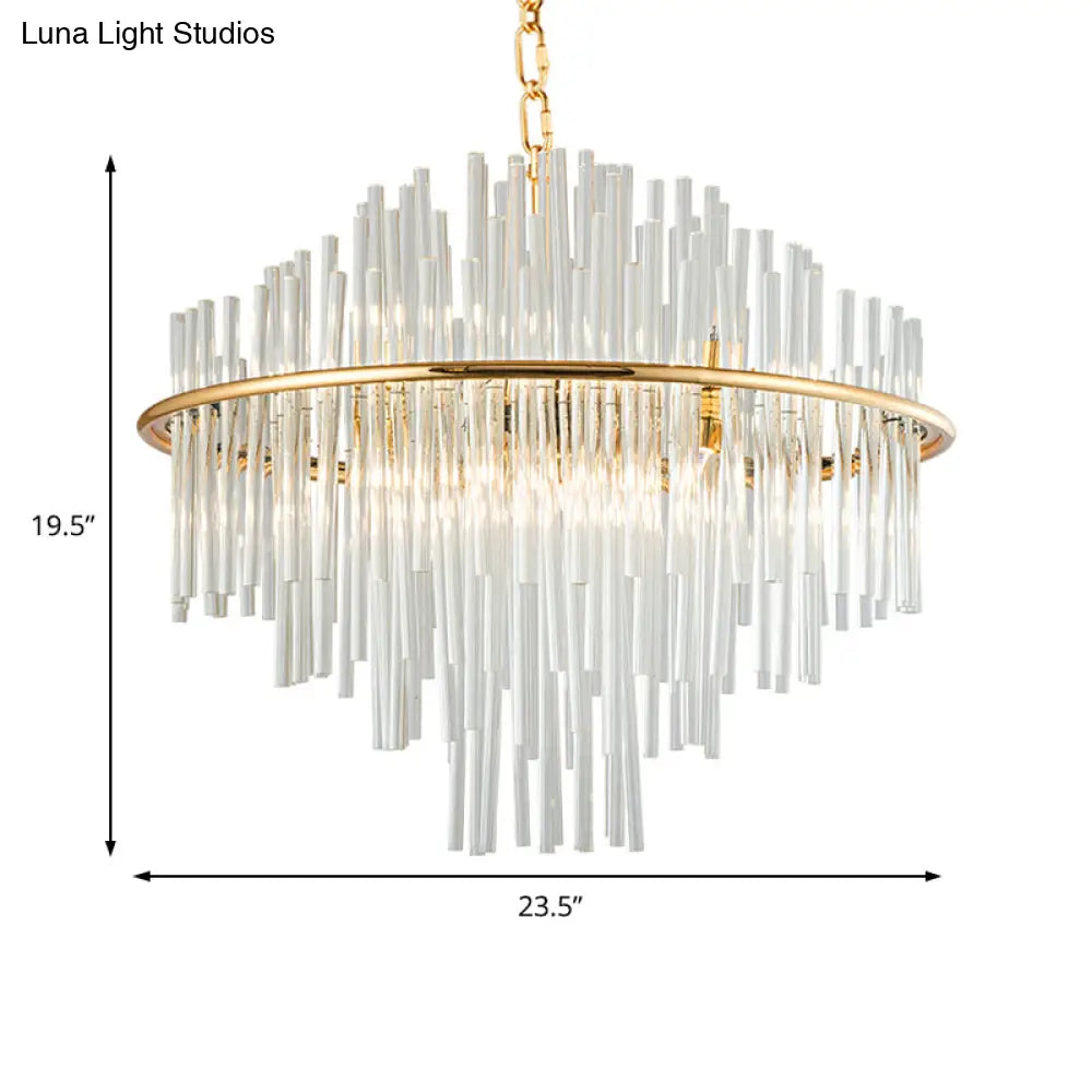 Traditional Crystal Chandelier Pendant Light - Elegant 4 Tiers Multiple Width & Options Gold