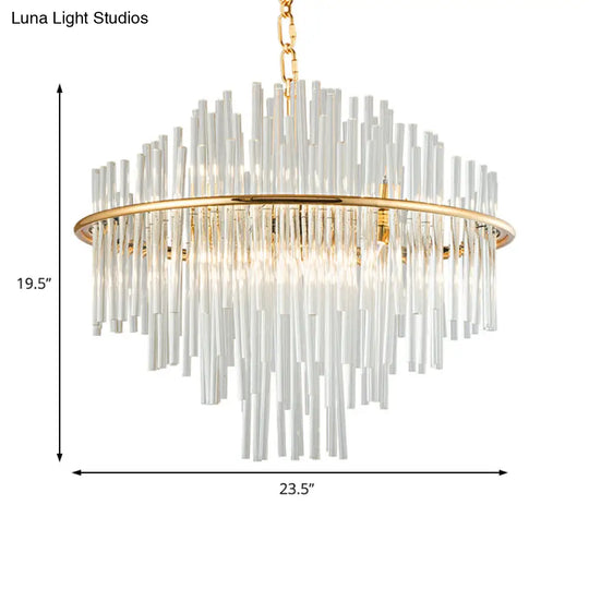 Traditional Crystal Chandelier Pendant Light - Elegant 4 Tiers Multiple Width & Options Gold