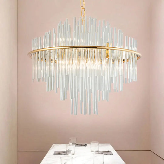 Traditional Crystal Chandelier Pendant Light - Elegant 4 Tiers Multiple Width & Options Gold