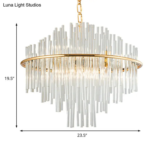 Traditional Crystal Chandelier Pendant Light - 4 Tiers Multiple Sizes Gold Ceiling Lamp 8/12/16